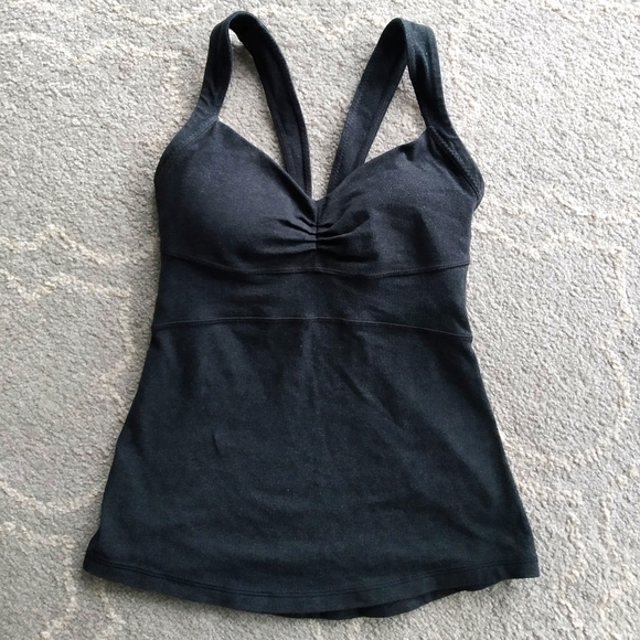 lululemon athletica Tops - Lululemon charcoal grey training top size 2/4